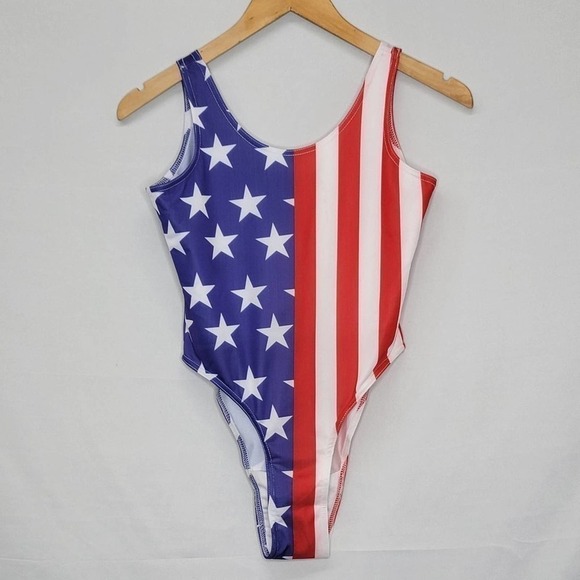 UGET American Flag Graphic Design Print One Piece - Picture 3 of 10